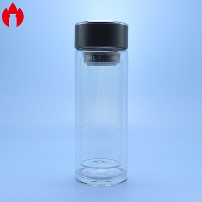 Isolamento a doppio strato bottiglia d'acqua in vetro ad alto borosilicato