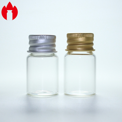 Flaconcino di vetro a bocca a vite trasparente da 5 ml con tappo in alluminio