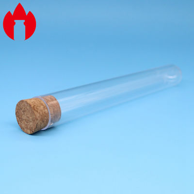 Provetta di vetro con il tappo del sughero per l'attrezzatura di laboratorio