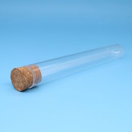 Provetta di vetro con il tappo del sughero per l'attrezzatura di laboratorio