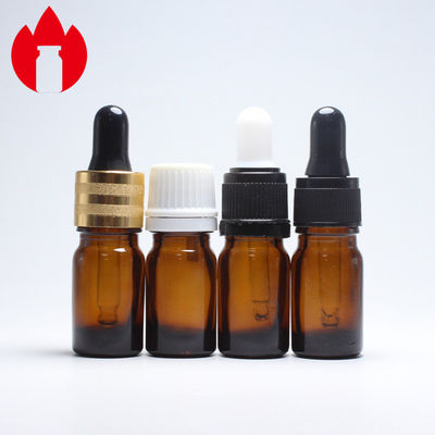 Bottiglie di olio essenziale di Amber Glass 5ml con il cappuccio del contagoccia
