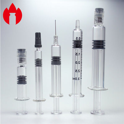 1 ml 2,25 ml 3 ml 5 ml Siringhe di vetro preriempite Color chiaro Per uso farmaceutico o cosmetico