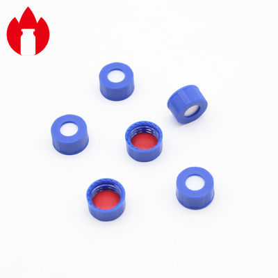 colore blu materiale di plastica dei coperchi a vite pp di 9mm per la bottiglia cromatografica