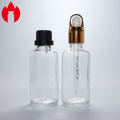 50ml Bottiglia di vetro ambrato trasparente blu verde per olio essenziale cosmetico
