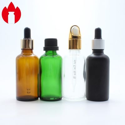 50ml Bottiglia di vetro ambrato trasparente blu verde per olio essenziale cosmetico