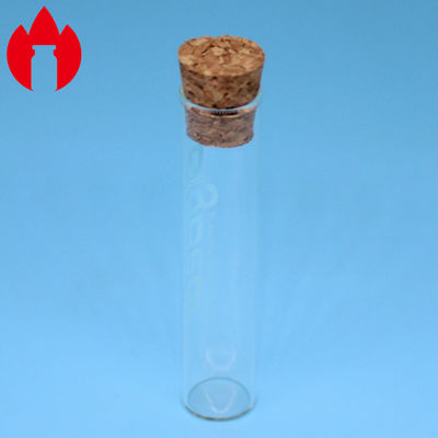 Provetta di vetro con il tappo del sughero per l'attrezzatura di laboratorio