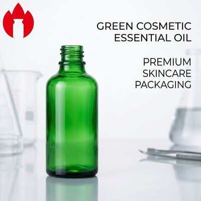 Bottiglia in vetro di 50 ml di olio essenziale cosmetico verde