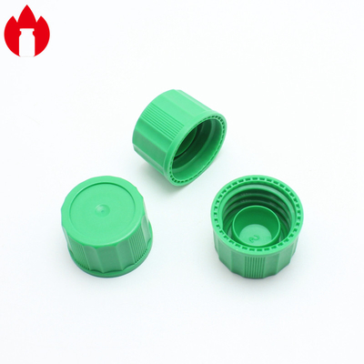 Tappi a vite in plastica da 18 mm in materiale PP, colore blu / verde, con tappo interno