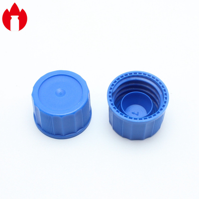 Tappi a vite in plastica da 18 mm in materiale PP, colore blu / verde, con tappo interno