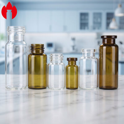 Fiala di vetro tubolare per iniezione farmaceutica trasparente o ambrata